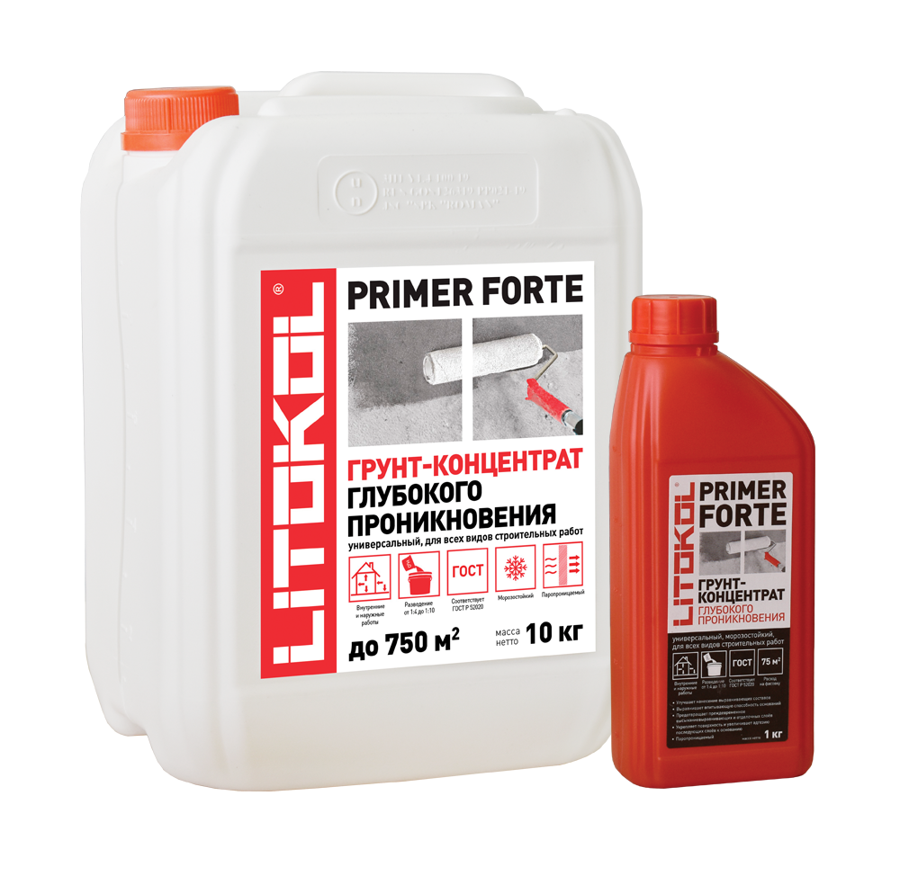 картинка PRIMER FORTE - универсальный грунт-концентрат глубокого проникновения 1кг от базы строительно-отделочных материалов